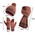 thumbnail image 6 of LINLIN Hat Gloves Scarf Set for Women, 3 Pieces Winter Warm Knitted Scarf Hat and Gloves Set Men & Women's Soft Stretch Hat Scarf and Mitten Set, 6 of 6
