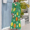 thumbnail image 4 of Citrus Floral Aromatherapy Women's Long Dress Long Sleeves Dress Vintage Dresses Party Maxi Dress High Waist Dress, 4 of 4