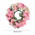 thumbnail image 3 of 8" Artificial Peach Flower Candle Ring Wreath,Spring Floral Wreath with White Baby's Breath & Greenery,Table Centerpiece for Easter,Wedding,Farmhouse,Bathroom,Indoor Home Decor, 3 of 6