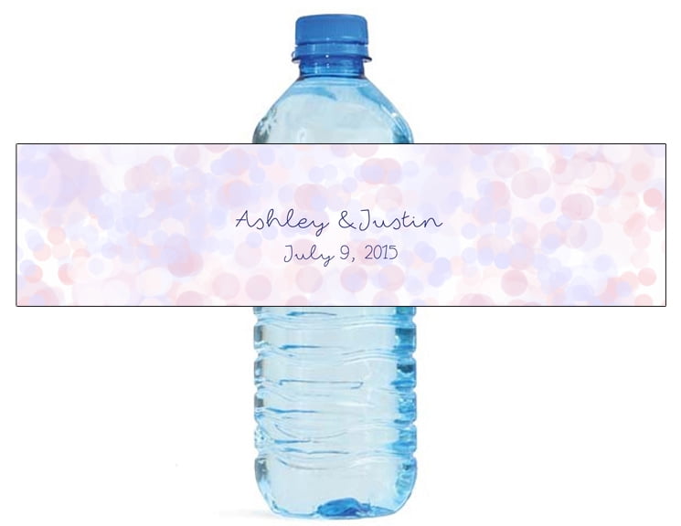 100 Chevron Coral Wedding Anniversary Engagement Party Water Bottle Labels 8"x2" 