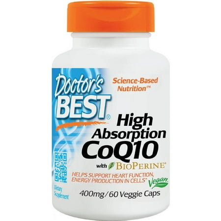 Doctor's Best High Absorption CoQ10 400mg, 60 CT (Best Quality Coenzyme Q10)