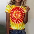 thumbnail image 6 of Alllist Oversized Tshirts for Women Tie Dye Short Sleeve Shirts Crew Neck Womens Tops Summe Yellow,Xxxl, 6 of 6