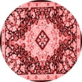 thumbnail image 1 of Ahgly Company Indoor Round Medallion Red Traditional Area Rugs, 3' Round, 1 of 4