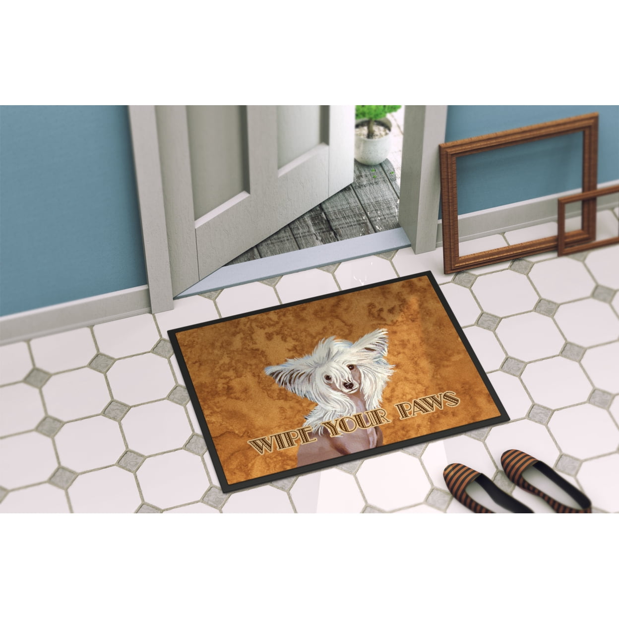 Carolines Treasures LH9459JMAT Chinese Crested Wipe your Paws Doormat 24x36 36"L x 24"W multicolor