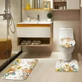 thumbnail image 4 of Halloween Pumpkin Shower Curtain Set with Toilet Lid Cover and Non-Slip Rugs, Ghost Cat Skull Cute Fall 4 Pcs Shower Curtains for Bathroom, Trick Treat Bathroom Decor Accessories Set, 4 of 7