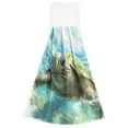 thumbnail image 2 of Wobogo Great Turtle Hand Towel Set of 2 Absorbent for Kitchen and Bathroom With Velcro Hanging Loop 18.2×14in, 2 of 7