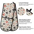 thumbnail image 4 of Dailycode Double Sided Oven Mitt with Loop Heat Resistant Kitchen Long Potholders 7" x 35" Colorful Heart, 4 of 6