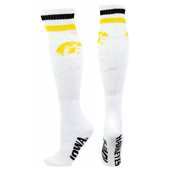 Iowa Hawkeye White Tube Sock - Donegal Bay - Unisex - One Size - Knee-High