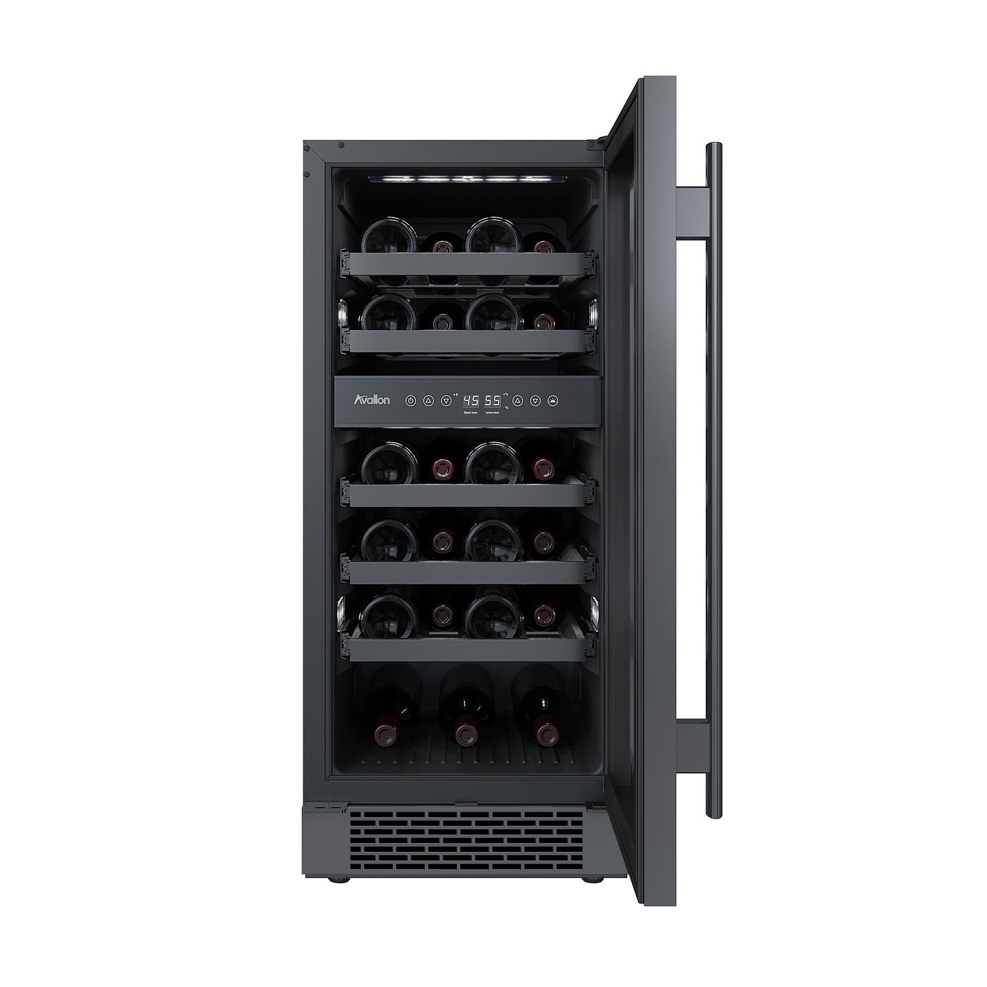 Avallon Awc152dzrh 15" Wide 23 Bottle Capacity Dual Zone Wine Cooler - Stainless Steel