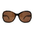 thumbnail image 3 of Womens Anti-Glare Polarized Oval Round Butterfly Buckle Hinge Sunglasses Tortoise Brown, 3 of 4