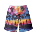 thumbnail image 4 of Binienty Men's Board Shorts Beach Swim Trunks With Palm Tree Sunset - Quick Dry for Summer Surfing and Vacation, 4 of 10