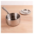 thumbnail image 6 of Vintage Tri-Ply 18/10 Stainless Steel Saucepan 7in 2qt. With Matching Lid, Hammered, Long and Ergonomic Shaped Handle, Induction Cooktop, Silver, 6 of 7