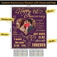 thumbnail image 5 of Wedding Anniversary Blanket 1 Year for Women Men - Happy 1st Anniversary 50"" X 60"" Soft Throw Blanket - Romantic Gift for Couple Wife Husband, 5 of 5
