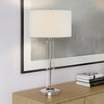 thumbnail image 3 of Evelyn&Zoe 29" Traditional Clear Glass Table Lamp with White Drum Linen Shade, 3 of 11