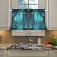thumbnail image 2 of Yayeee Kitchen Curtains Tier Pair Light Filtering 27"x36" Rod Pocket Short Cafe Window Panel, Magical Forest, 2 of 7