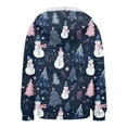 thumbnail image 6 of idosla Christmas Hoodie for Women Zip Up Trendy Graphic Hooded Sweatshirt Comfy Casual Long Sleeve Winter Tops (Navy, M), 6 of 7