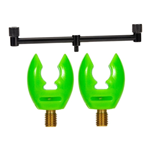 Soporte portátil para caña de pescar con soporte para poste de portería de pesca Buzz Bar Pod 31cm Silicona Verde