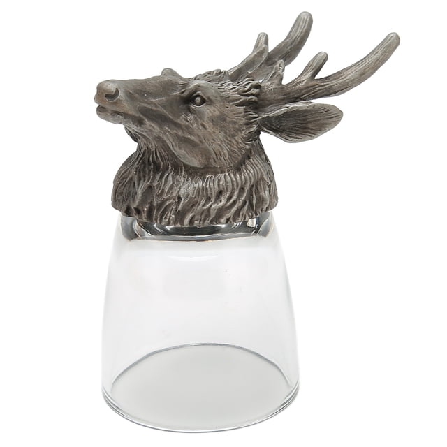 Vaso de whisky con diseño único de cabeza de ciervo, taza de cristal divertida y novedosa para bares, tabernas, juegos de fiesta