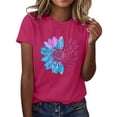 thumbnail image 2 of Womens Summer Tops Women's Sunflower Summer T Shirt Plus Size Loose Top Tops Short Sleeve Graphic Casual T Shirts for Women, 2 of 5