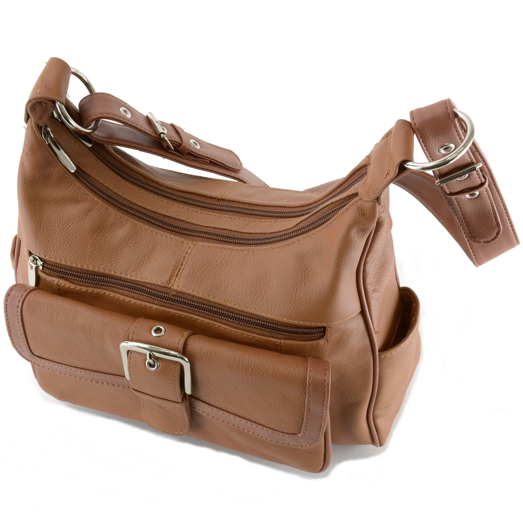 Women S Leather Organizer Purse Multi Pocket Handbag Shoulder Bag Satchel Tote