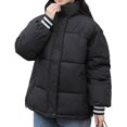 thumbnail image 1 of Women\'s Down Puffer Jacket Loose Zipper Stand Collar Cotton Jacket Suitable For Friends Gathering Wear, 1 of 5