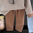 thumbnail image 4 of Faraee Toddler Baby 2 Piece Outfit Set Plaid Long Sleeve Crew Neck Top Solid Color Long Pants Soft Knit Loungewear for Boys Girls 6‑12 Months to 6‑7 Years, 4 of 5