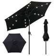 thumbnail image 2 of Costway 7.5 ft Solar Powered Patio Umbrella with LED Lights Push Button Tilt Crank Handle Black, 2 of 10