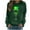 Army Green, variant on Womens St. Patrick's Day Sweatshirts Shamrock Graphic Tops Long Sleeve Crewneck Pullover Blouses
