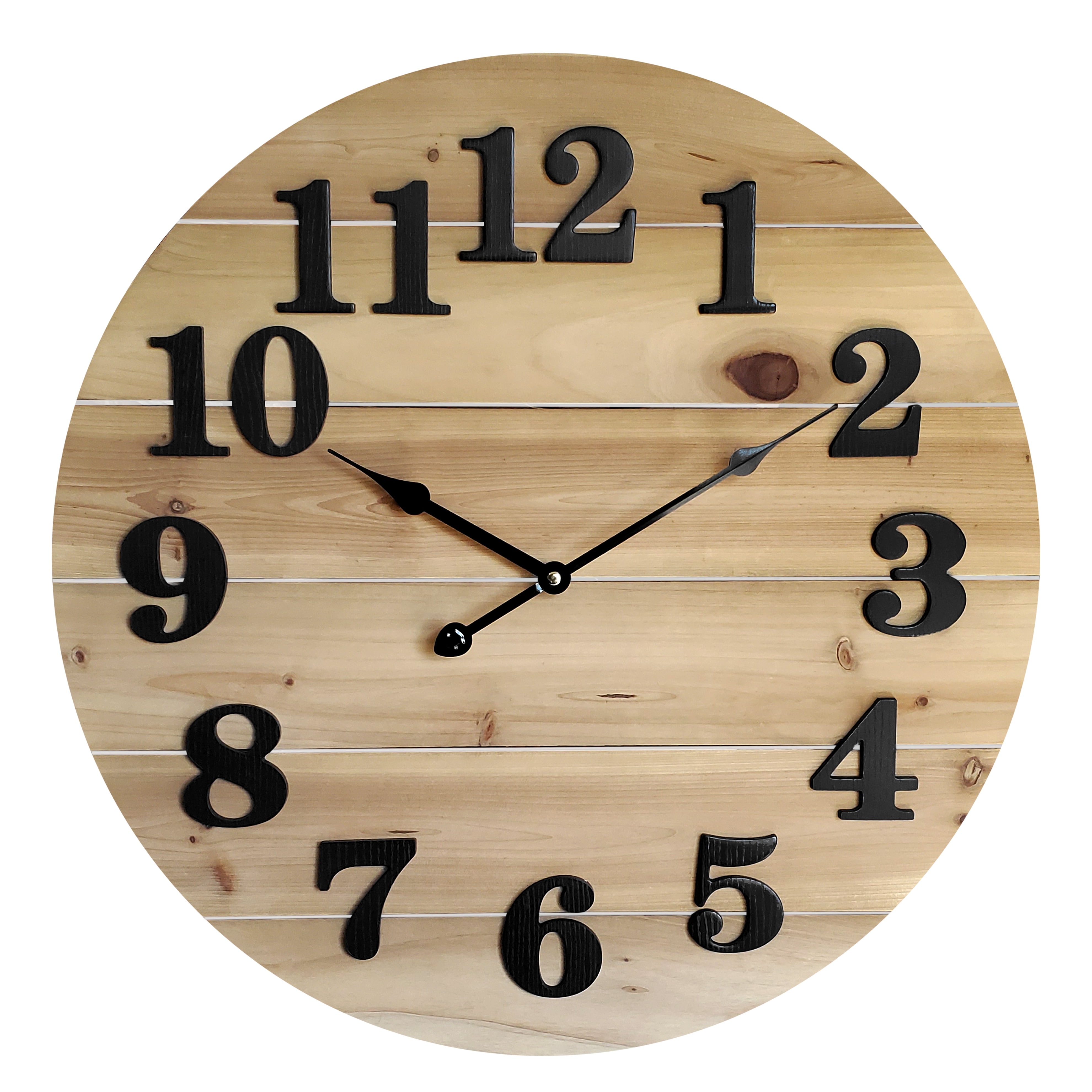 White Wall Clock Round Design Clock Hand Painted Wood Wall Clock Wooden Clock Large Clock With Numbers Unique Clock French Vintage Style