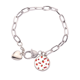 thumbnail image 1 of Rojo fresa ilustración patron Pulsera de cadena de corazón joyería encanto moda, 1 of 3