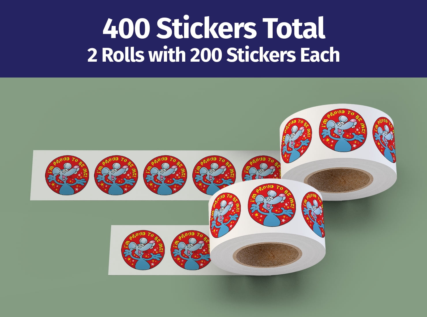 ZoCo: Positive Message for Kids Sticker Roll - 400 Stickers