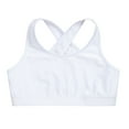 thumbnail image 4 of YUUMIN Sports Bra for Kids Girls Solid Crisscross Back Crop Top Gymnastics Ballet Dance Shirts Yoga T Shirts White 12, 4 of 5