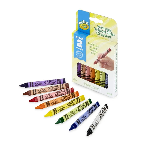Crayola My First Washable Tripod Grip Crayons, 8 Count
