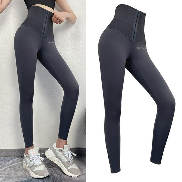Pantalones de yoga de compresion suaves para mujer Leggings de control de abdomen para mujeres y ninas Levantamiento de gluteos Gimnas Gris L Baoblaze