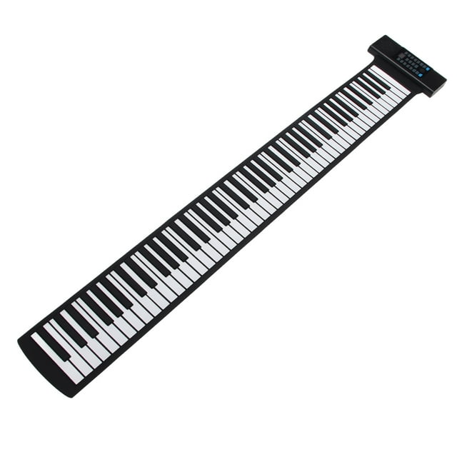 88 Keys Roll Up Piano, MIDI Function Roll Out Keyboard Piano 15 Demo Songs 128 Tones Rechargeable for Kids Beginners Gift