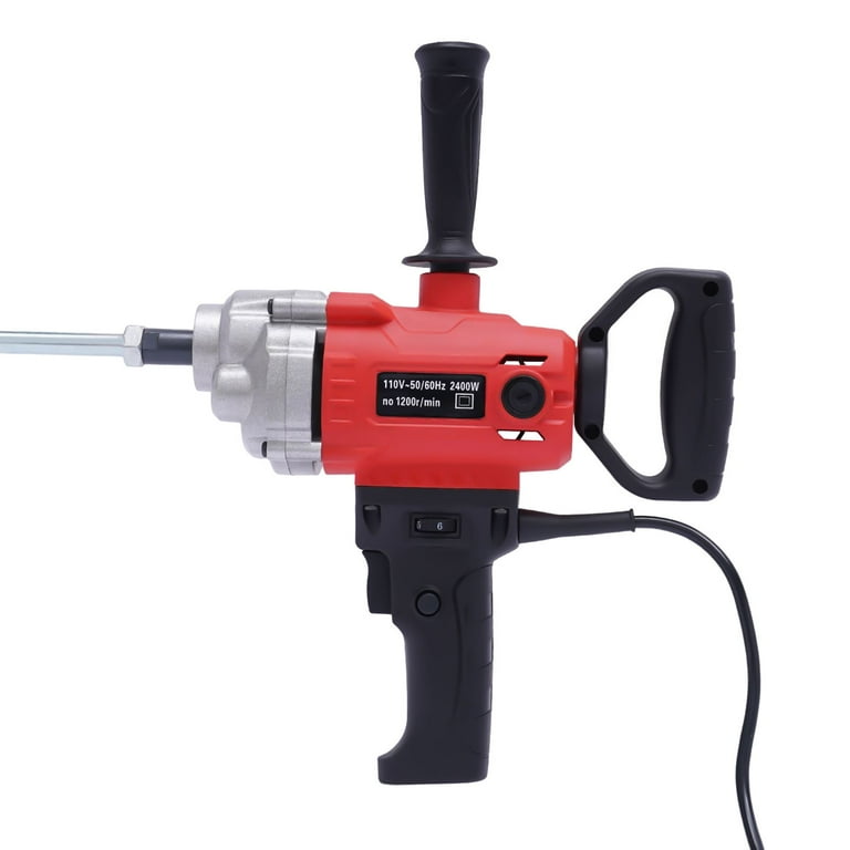 Joint compound mixer drill outlet