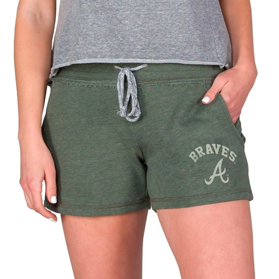 Women's Concepts Sport Green Atlanta Braves Mainstream French Terry Tri-Blend Shorts
