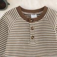 thumbnail image 5 of HFHAPW Baby Boy Toddler Fall Outfit Striped Sweatshirt Toddler Boy Winter Waffle Clothes 3 6 12 18 Months 2 3 4 5 6 7 8 9 T Pant Set(Brown,3-4 Y), 5 of 5