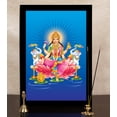 thumbnail image 6 of IBA Indianbeautifulart Indian Goddess Lakshmi On Lotus Showering Money Picture Frame Religious Poster For Wealth & Prosperity Home Decor Ready To Hang Black Wooden Frame, 6 of 7