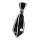 thumbnail image 2 of Corbata elegante con clip para mujer, estilo retro, decoración, lazo de seda, cinta blanco negro, 2 of 9