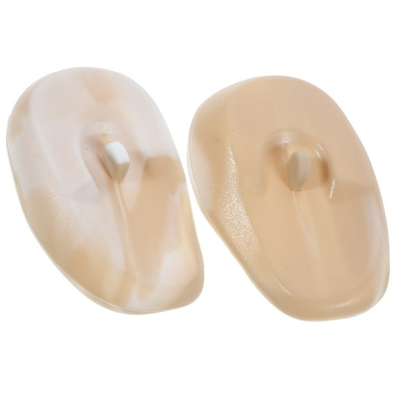 BESTOYARD 1Pair Reusable Silicone Ear Covers for Hair Dyeing Heat Protection in Salon Coffee Tone