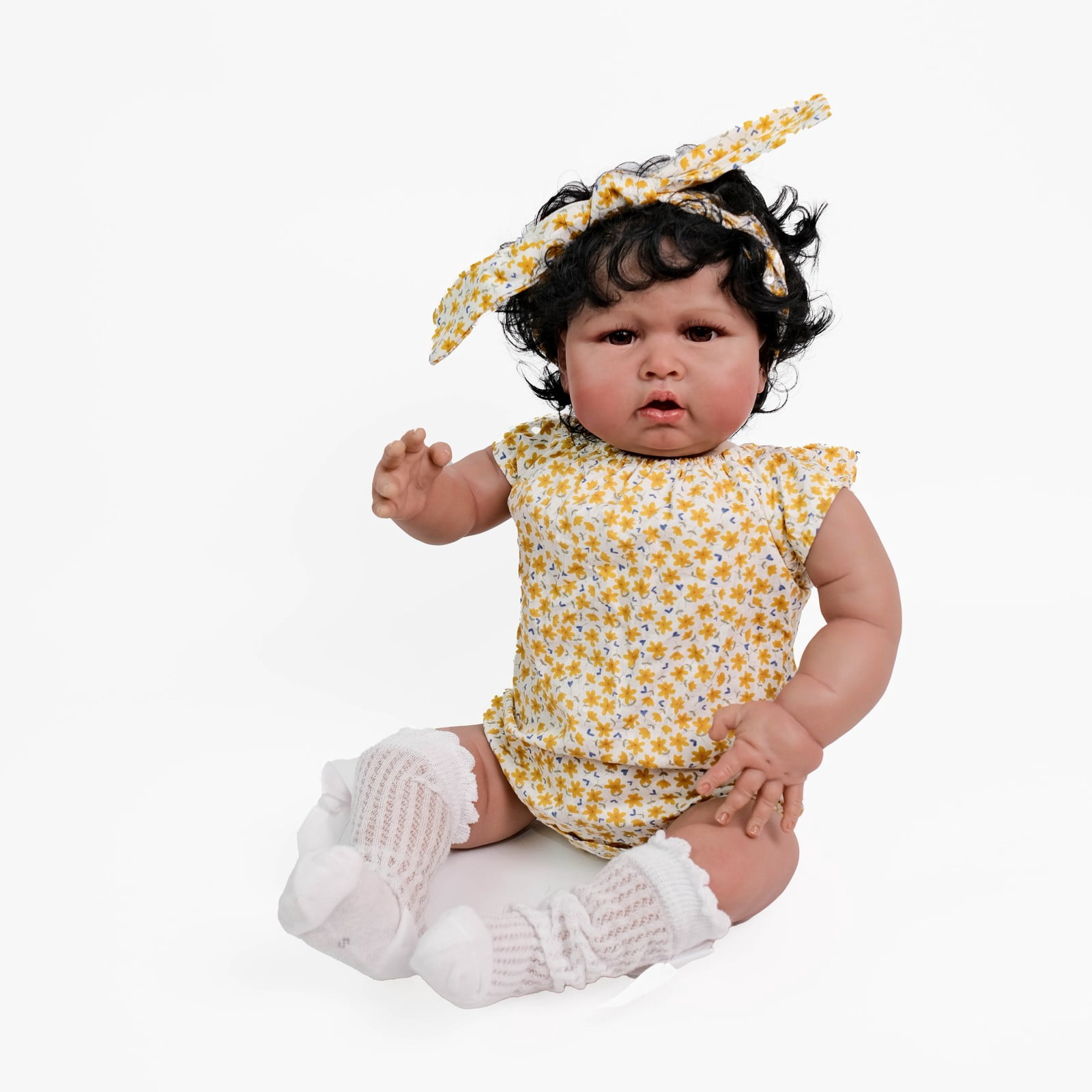 Reborn Baby Dolls Black Girl - 24" Cloth Body Realistic Chubby Baby Doll Handmade Real Life Baby Dolls with Clothes and Toy Gift for Kids Age 3+
