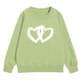thumbnail image 4 of UACY Kids Heart Print Crewneck Pullover Sweatshirt, Soft Cotton Long Sleeve, Casual Loose Outwear Top for Girls and Boys (Light Green, 3-4 Years), 4 of 6