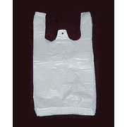 Medium (10"W x 5"D x 18"H) White Plastic Shopping Bag