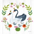 thumbnail image 3 of Zaman, Farida 12x12 Black Modern Framed Museum Art Print Titled - Swan Love IV, 3 of 5