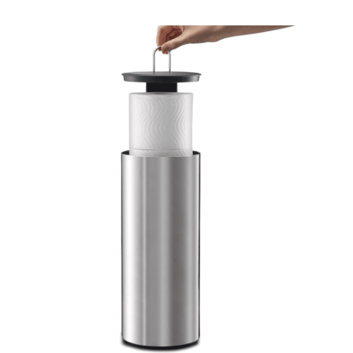 Stainless Steel Concealed Toilet Paper Holder Stand Storage with Lid, Hods up to 3 Rolls