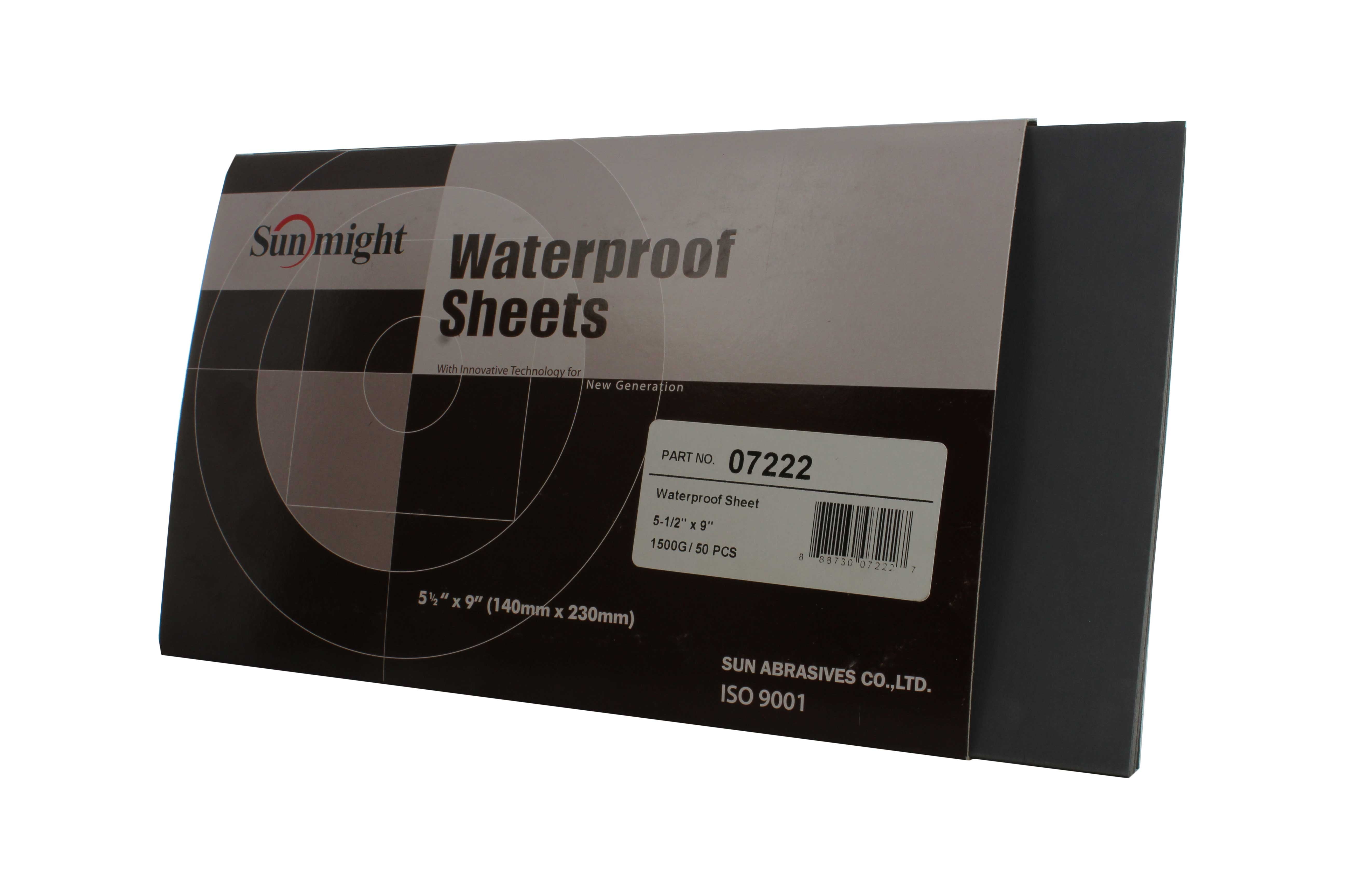 Sunmight 07222 5.5" x 9" 1500 Grit Waterproof Sanding Sheet (50 Pieces