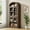 Brown Red, variant on Arched 6-Shelf Bookcase with Glass Doors, Modern Wooden Display Cabinet with Storage Shelves for Books