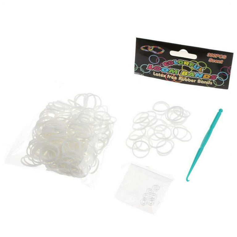 Sexy Sparkles 300 Pcs Rubber Bands DIY Loom Bracelet Making Kit with Hook  Crochet and S Clips (Orange Red)