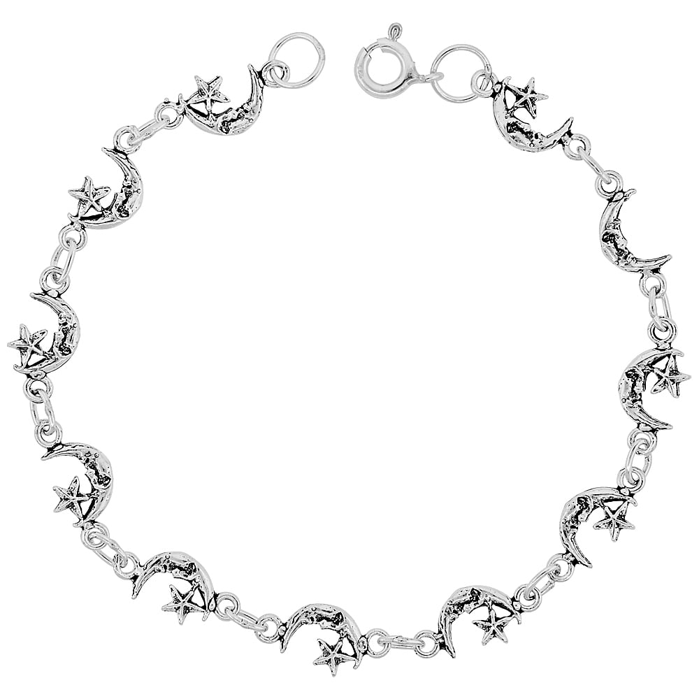 Italian 925 Sterling Silver Lock Charm Womens Bracelet 7.5